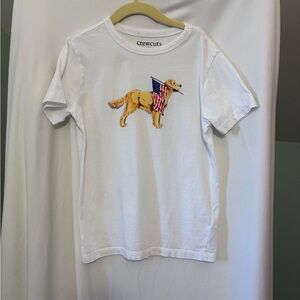 Crewcuts White Tee with Patriotic Dog Design size kids small 6/7